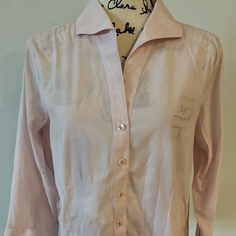 Talbots 10 pink wrinkle resistant top blouse 👚Pretty!